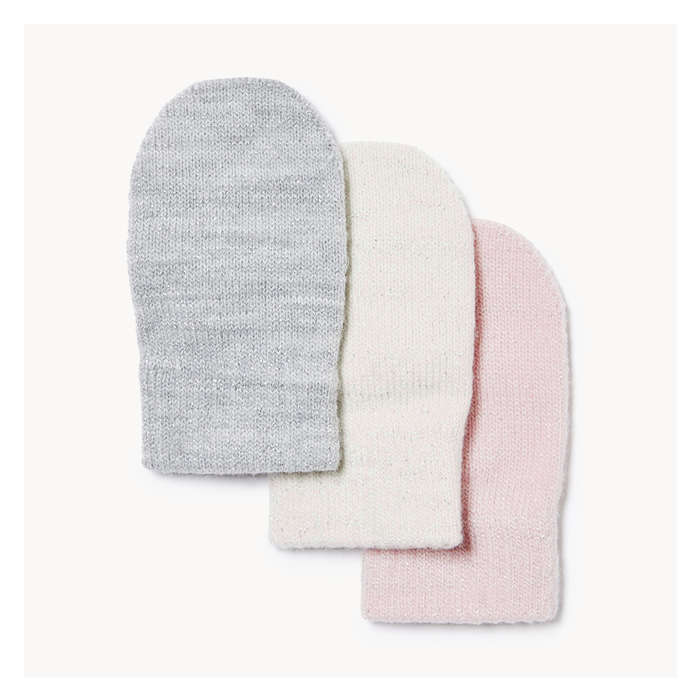 Baby Girls' 3 Pack Mittens